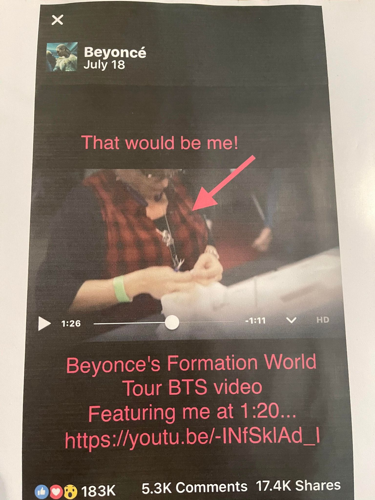 Gina Vinceza - Beyoncé Formation World Tour